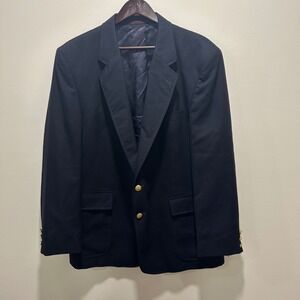 Navy Blue Blazer Gold Buttons Two Pocket Classic Style
